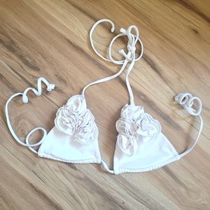 Ola Feroz white rose bikini top bride